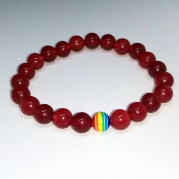 Jewelry - PRIDE BRACELET ❤️ Red w/ Rainbow Bead Cute Jewelry Jewelry - PRIDE BRACELET ❤️ Red w/ Rainbow Bead Cute Jewelry